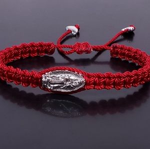 Red string braided bracelet for good luck, new